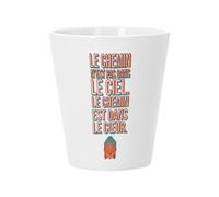 Pot de Fleur Céramique avec Trou de Drainage - Le Chemin N'est Pas Dans Le Ciel Méditation Spiritualité Sagesse Buddha Inspiration - Petit Pot pour Cactus et Plante Grasse Hauteur 10cm Décoration