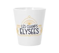 Pot de Fleur Céramique avec Trou de Drainage - Les Champs Elysées Paris France Luxe Style Architecture - Petit Pot pour Cactus et Plante Grasse Hauteur 10cm Décoration Jardin Intérieur Imprimée en