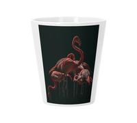 Pot de Fleur Céramique avec Trou de Drainage - Majestueuse Famille Flamands Roses sur Fond Noir - Petit Pot pour Cactus et Plante Grasse Hauteur 10cm Décoration Jardin Intérieur Imprimée en France