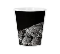 Pot de Fleur Céramique avec Trou de Drainage - Photo Historique Lune Crateres Mission Apollo Noir et Blanc - Petit Pot pour Cactus et Plante Grasse Hauteur 10cm Décoration Jardin Intérieur Imprimée