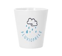 Pot de Fleur Céramique avec Trou de Drainage - Pluviophile Aime la pluie Bretagne Nord - Petit Pot pour Cactus et Plante Grasse Hauteur 10cm Décoration Jardin Intérieur Imprimée en France