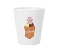 Pot de Fleur Céramique avec Trou de Drainage - Poche Surprise Gourmande Glace Illustration Dessert - Petit Pot pour Cactus et Plante Grasse Hauteur 10cm Décoration Jardin Intérieur Imprimée en France