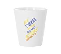 Pot de Fleur Céramique avec Trou de Drainage - Que L'amour Inspire Toutes Vos Actions Corinthiens Bible Verset Citation Religion Spiritualité - Petit Pot pour Cactus et Plante Grasse Hauteur 10cm