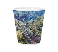 Pot de Fleur Céramique avec Trou de Drainage - Recifs Fonds Marins Corail Poisson Clown Ocean Mer - Petit Pot pour Cactus et Plante Grasse Hauteur 10cm Décoration Jardin Intérieur Imprimée en France