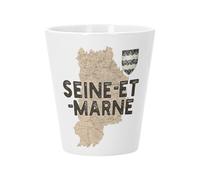 Pot de Fleur Céramique avec Trou de Drainage - Seine et Marne 77 Departement Melun Carte Ancienne Paris - Petit Pot pour Cactus et Plante Grasse Hauteur 10cm Décoration Jardin Intérieur Imprimée en