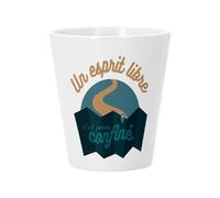 Pot de Fleur Céramique avec Trou de Drainage - Un Esprit Libre n'est Jamais Confiné Aventure - Petit Pot pour Cactus et Plante Grasse Hauteur 10cm Décoration Jardin Intérieur Imprimée en France