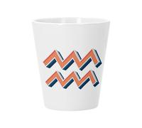 Pot de Fleur Céramique avec Trou de Drainage - Verseau Signe astrologie Zodiaque Astres Métaphore Symbole Figure Allegorie - Petit Pot pour Cactus et Plante Grasse Hauteur 10cm Décoration Jardin