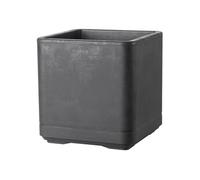 Pot de fleur Cube - Cosmo - Anthracite - A réserve d'eau - Roulettes - 38 cm