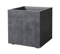 Deroma Pot de Fleur Cube Millennium R - Anthracite - A réserve d'eau- 39 cm