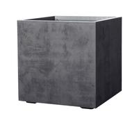 Deroma Pot de Fleur Cube Millennium R - Anthracite - A réserve d'eau - roulettes - 49 cm