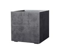 Pot de fleur Cube Millennium R 49x49 H49,5 cm réserve d'eau avec roulettes gris anthracite