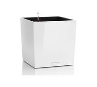 Pot de fleur LECHUZA Cube Premium 40 - kit complet, blanc brillant
