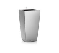 Pot de fleur Cubico Premium 40 - kit complet, argent métallisé