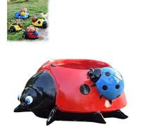 Pot de fleur de coccinelle en résine - 2023 Nouveau décor de pot de fleur de coccinelle mignon créatif - Mini pot de jardinière de coccinelle portable for intérieur - Croquis de jardin Simulation Anim