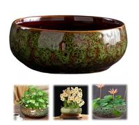 Pot de fleur de lotus, bol en céramique, grand calibre de glaçage, jonquille, nénuphar, succulente, bac en céramique simple, récipient hydroponique pour bonsaï sacré