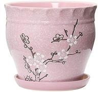 Pot de Fleur en céramique Extra Grande Grande Prune Circulaire Planteur de bonnaire de Plante succulente Pluts de Plante intérieure extérieur Maison de Fleurs avec des Ornements de Trou de Drainage à