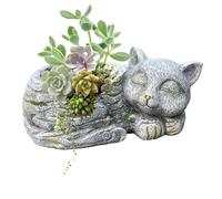 Pot de Fleur en Forme de Chat - Pots de Fleurs en résine colorée en Forme de Chat endormi pour présentation de intérieures et extérieures | Cadeau de Noël pour Pots, présentoirs de