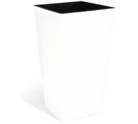 Haut pot de fleur en plastique carré de 62 cm de hauteur couleur Blanc