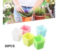 Pot De Fleur En Plastique Pour Plantes Succulentes,Mini Plateaux Carrés,Jardinières De Greffe,Pot De Culture,Décor De Bureau À Domicile,Bricolage,20 Pièces