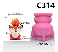 Pot De Fleur En Résine De Silicone,Renard Mignon,Animal Succulent,Moule De Gypse En Béton De Tasse De Bougie,Boîte De Rangement De Mouton D'éléphant De Zèbre - Type No C314 Only Mold