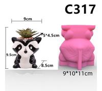 Pot De Fleur En Résine De Silicone,Renard Mignon,Animal Succulent,Moule De Gypse En Béton De Tasse De Bougie,Boîte De Rangement De Mouton D'éléphant De Zèbre - Type No C317 Only Mold