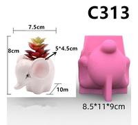 Pot De Fleur En Résine De Silicone,Renard Mignon,Animal Succulent,Moule De Gypse En Béton De Tasse De Bougie,Boîte De Rangement De Mouton D'éléphant De Zèbre - Type No C313 Only Mold