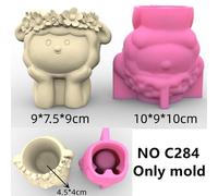Pot De Fleur En Résine De Silicone,Renard Mignon,Animal Succulent,Moule De Gypse En Béton De Tasse De Bougie,Boîte De Rangement De Mouton D'éléphant De Zèbre - Type No C284 Only Mold