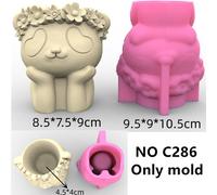 Pot De Fleur En Résine De Silicone,Renard Mignon,Animal Succulent,Moule De Gypse En Béton De Tasse De Bougie,Boîte De Rangement De Mouton D'éléphant De Zèbre - Type No C286 Only Mold