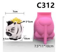 Pot De Fleur En Résine De Silicone,Renard Mignon,Animal Succulent,Moule De Gypse En Béton De Tasse De Bougie,Boîte De Rangement De Mouton D'éléphant De Zèbre - Type No C312 Only Mold