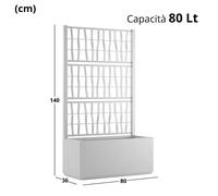 Pot de Fleur Ethica Rectangulaire Plastique Recyclé 80L Résistant Made IN Italy