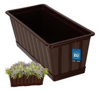 Pot de Fleur Exterieur - KOTARBAU® - PVC - 40x18x14cm - Bronze - Rectangulaire - avec Soucoupe