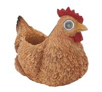 Pot de Fleur Forme de Poule Resin Resin Pot Succulent avec la lumière Solaire de détection de lumière Automatique pour Jardin extérieur (Brun)