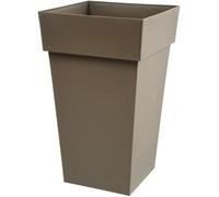 Pot carré haut taupe - 39 x 39 cm - 62 litres - Toscane 13635 EDA PLASTIQUES