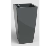 Pot de fleur haut carré avec système auto-arrosage PISA SWS - Plastique - Anthracite - 40x40xH78cm - Int/Ext - ARTEVASI