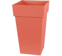 EDA – Pot de fleur carré Toscane 39x39xH65cm 62L – Orange terre battue