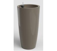 Pot de fleur haut rond avec système auto-arrosage SANTONI SWS - Plastique - Taupe - Ø40 x H78 cm - Int/Ext - ARTEVASI