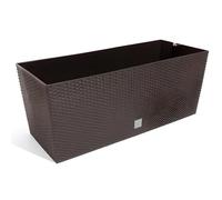 Pot De Fleur Jardinière Rectangulaire 60 Cm - Rotin Chocolat - Marron - Rectangulaire Multicolore