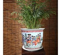 Pot de Fleur Jingdezhen Céramique Jardinière Pot d'arbre Peint à la Main Pastel Chinoiserie Orchidée Pot Figure Fleur et Oiseau intérieur extérieur Pot de Fleur