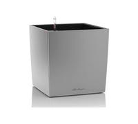 Pot de fleur - LEC - Cube Premium 40 - argent métallisé - résistant aux intempéries et aux UV
