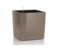 Pot de fleur - LEC - Cube Premium 40 - résistant aux intempéries - taupe brillant