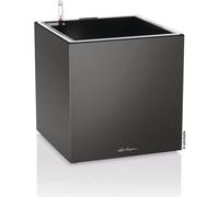 Pot de fleur LECHUZA Canto Premium Cube 40 - kit complet LED, anthracite métallisé