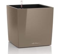 Pot de fleur LECHUZA Cube Premium 50 - kit complet, taupe brillant