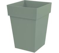 Pot de fleur mi-haut Carré 40 cm - EDA - Toscane - 51 L - 39 x 39 x H. 53 cm - Vert Laurier