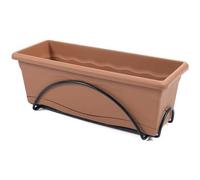 Plastiken Jardinière 50x20cm Avec Plateau Et Support Balcon - Terracotta Multicolore