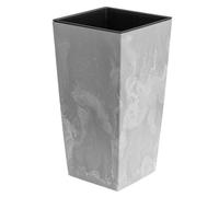 Pot De Fleur Plastique Haut Cache Pot Gris 16,3 L Aspect Béton Boite A Fleur H 420 Mm Avec Insert 8 L Multicolore