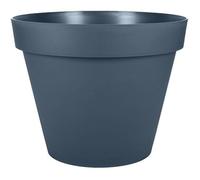 EDA - Pot de fleur Toscane Ø40 cm - 23L, intérieur/extérieur, zone de rétention d'eau - Bleu Jean