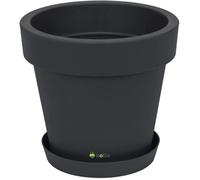 Pot de fleur rond cache pot 50 x 45,5 cm en plastique anthracite pot de plantes pot d’intérieur et d’extérieur