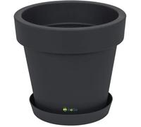 Pot de fleur rond cache pot 50 x 45,5 cm en plastique anthracite pot de plantes pot d’intérieur et d’extérieur