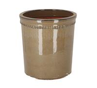 Pot de fleur rond - ESSCHERT'S GARDEN - Taupe - D 25 cm - H 25 cm - Terre cuite verni