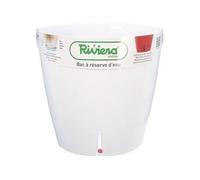 Pot de fleur rond Eva New en plastique - - Ø 31 cm - 14,5 L - Blanc